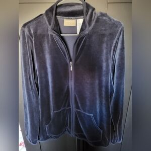 Liz Claiborne Midnight Blue Velour Jacket